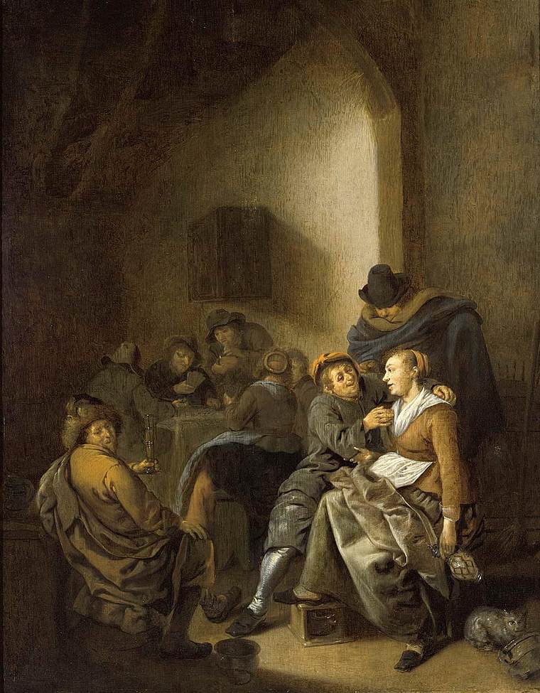 Amorous Couple In An Inn by Jan Miense Molenaer